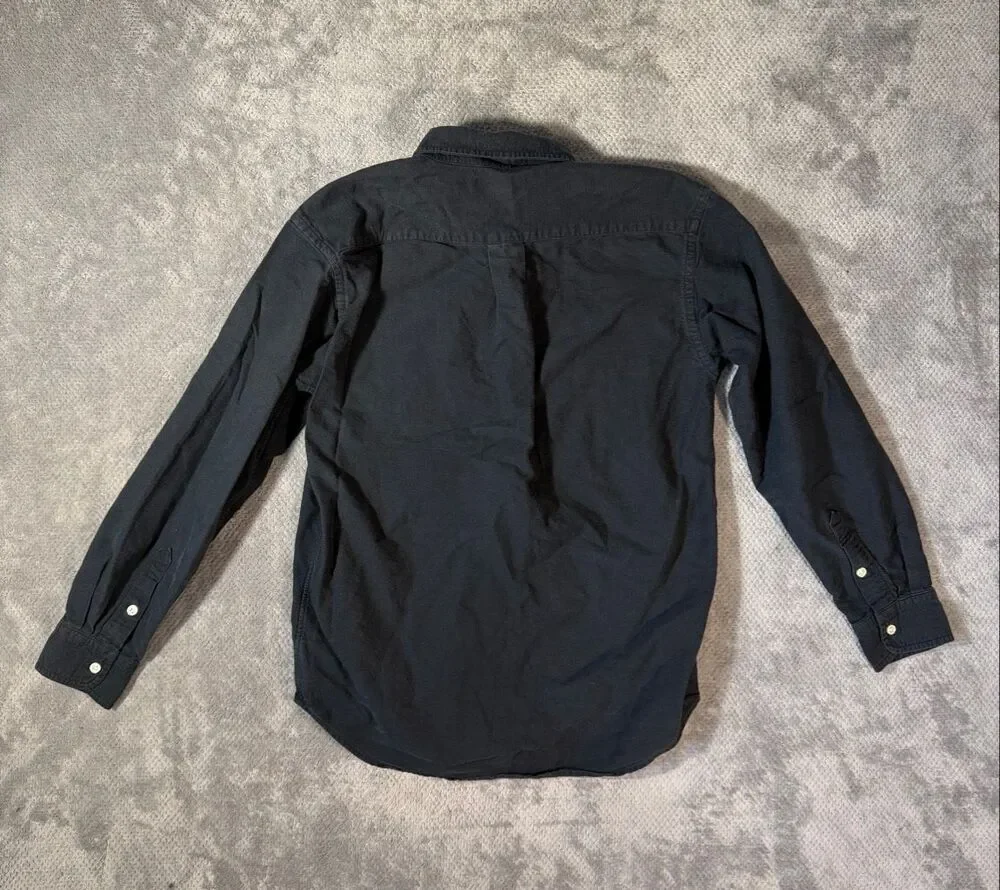 Ralph Lauren Boys Large16/18 Black Cotton Button Down Oxford Shirt Pony Logo